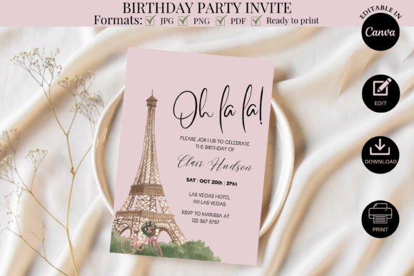 Chic & Simple: Your Parisian Birthday Invitation Awaits