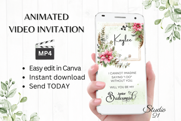 Christmas Junior Bridesmaid W3192JM: Elegant Typography for Festive Designs