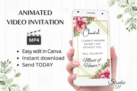 Christmas Maid of Honor Proposal: A Festive Digital Invite