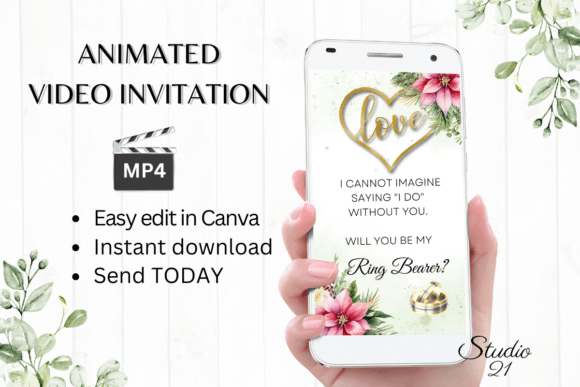 Christmas Ring Bearer Proposal W3190RB: A Festive Animated Invite