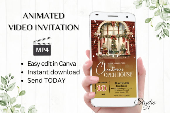 Dazzle Guests with an Animated Christmas Open House Invite