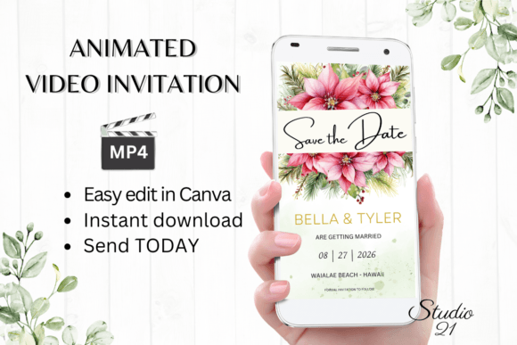 Effortless Elegance: The Digital Save the Date Announcement W2196