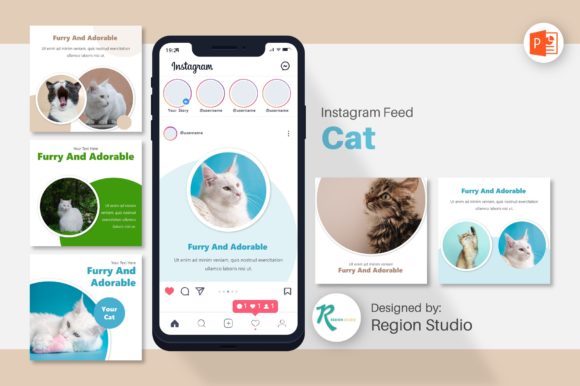 Instagram Feed - Cat: A Vibrant Template for Creative Brands