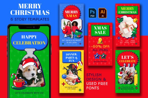 Neo Brutalism Christmas Story Templates: A Modern Festive Edge