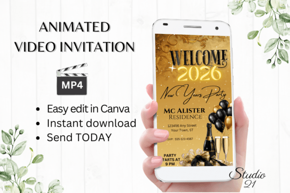 Stunning New Year's Eve Invitations You Can Edit in Minutes