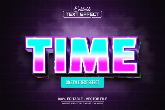 Time 3D Text Effect Editable: A Versatile Design Asset