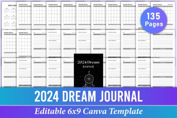 Unlock Your Subconscious: The 2024 Dream Journal Canva KDP Interior